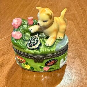 Cute Cat and Turtle Trinket Box